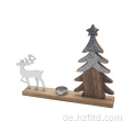 Teelichthalter Weihnachtsbaum Silber Rentier